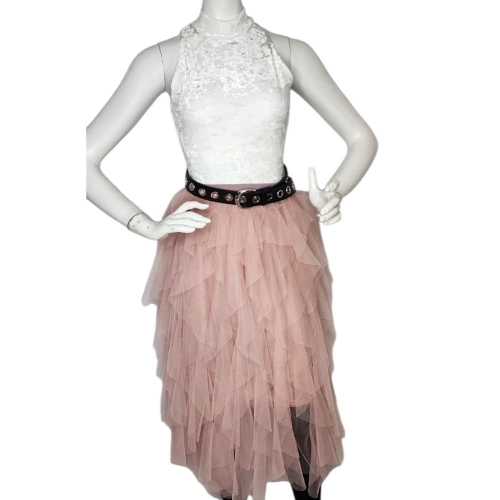 NWT RD Style Second Skin White Velvet Mock Neck Bodysuit Small